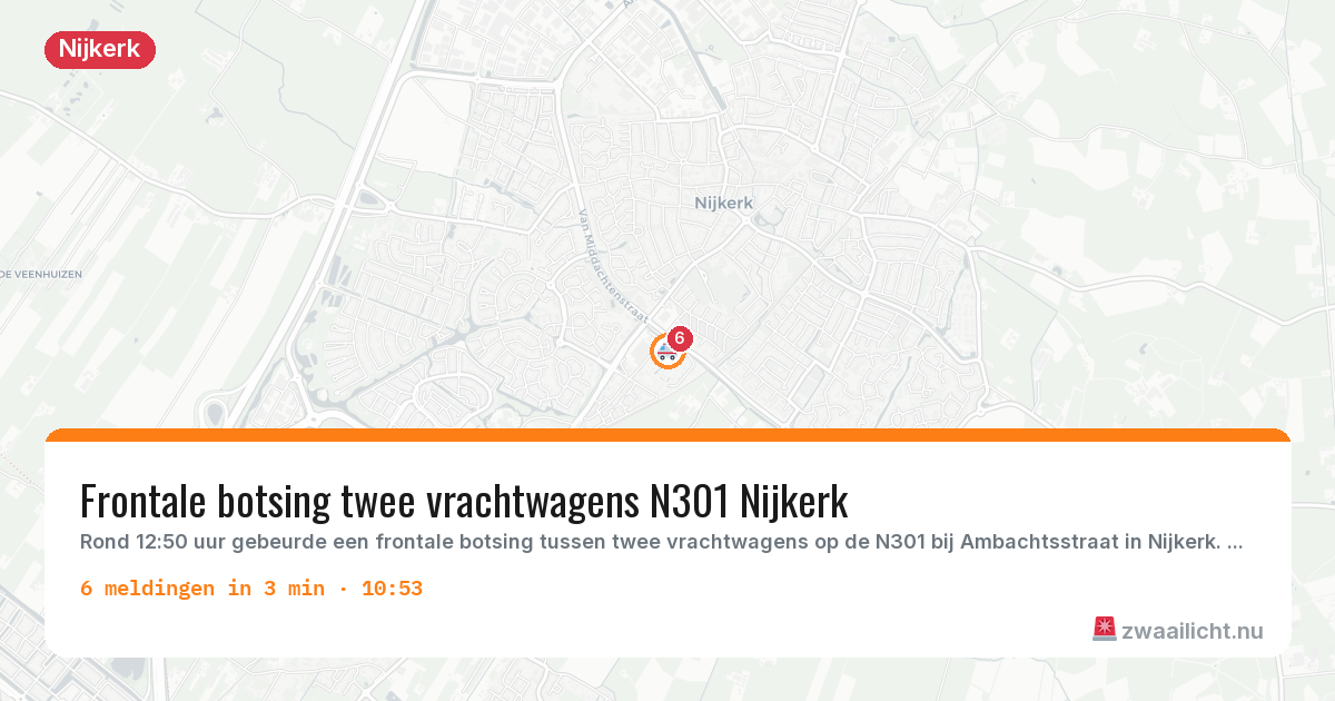 Kaart van de activiteitspiek bij Nijkerk
