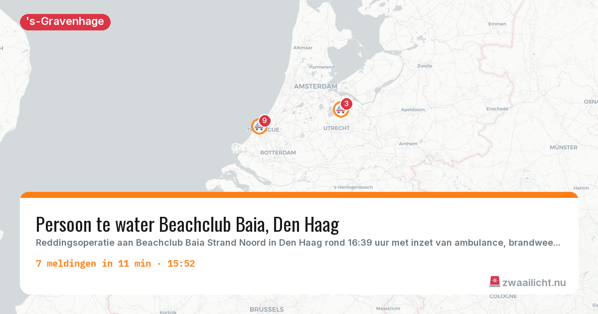 Kaart van de activiteitspiek bij 's-Gravenhage