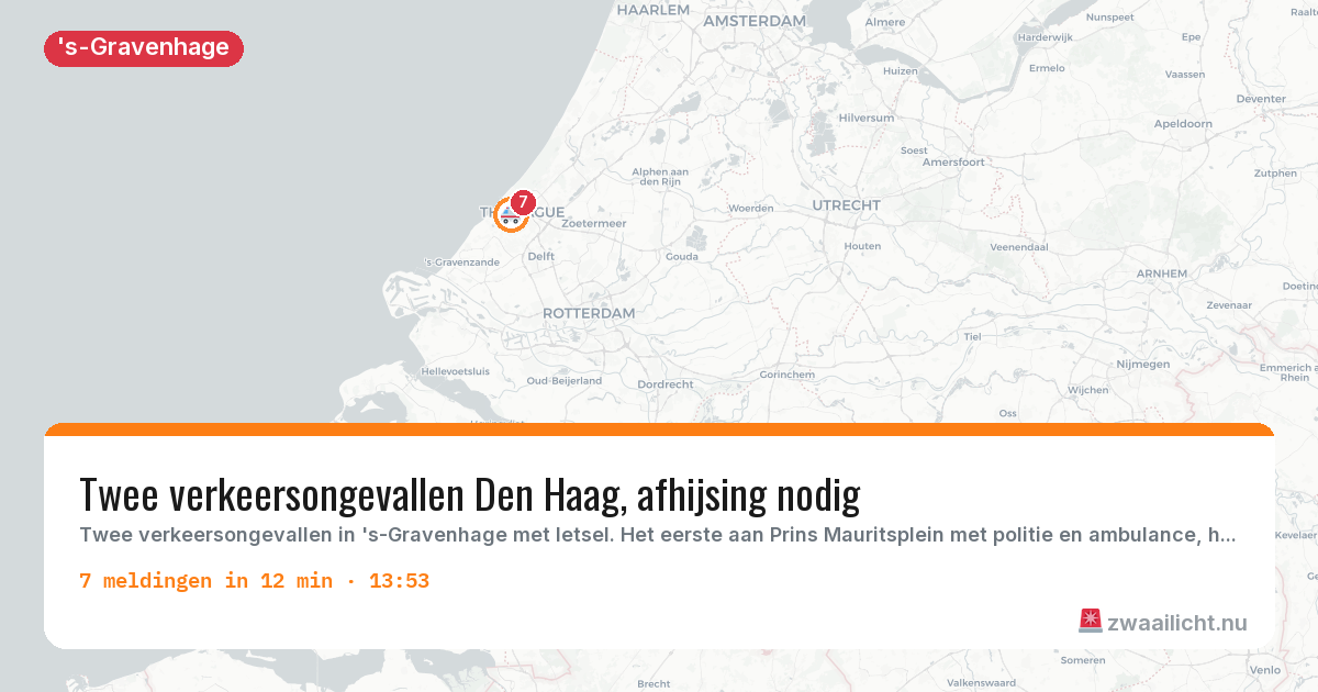 Kaart van de activiteitspiek bij 's-Gravenhage