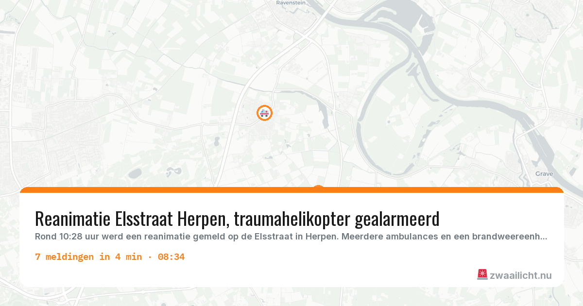 Kaart van de activiteitspiek bij Herpen