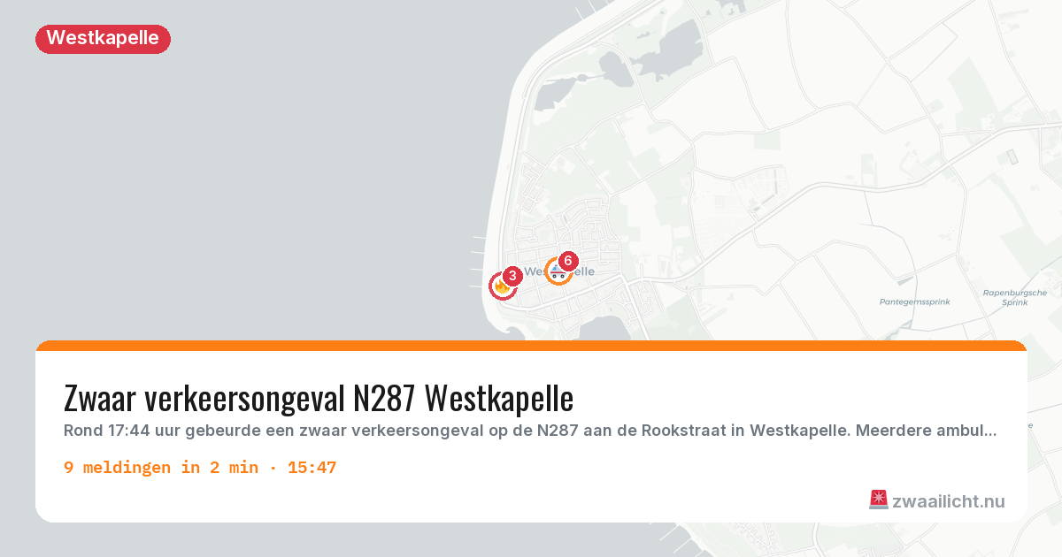 Kaart van de activiteitspiek bij Westkapelle