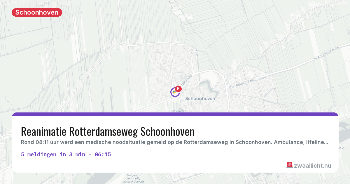 Kaart van de activiteitspiek bij Schoonhoven