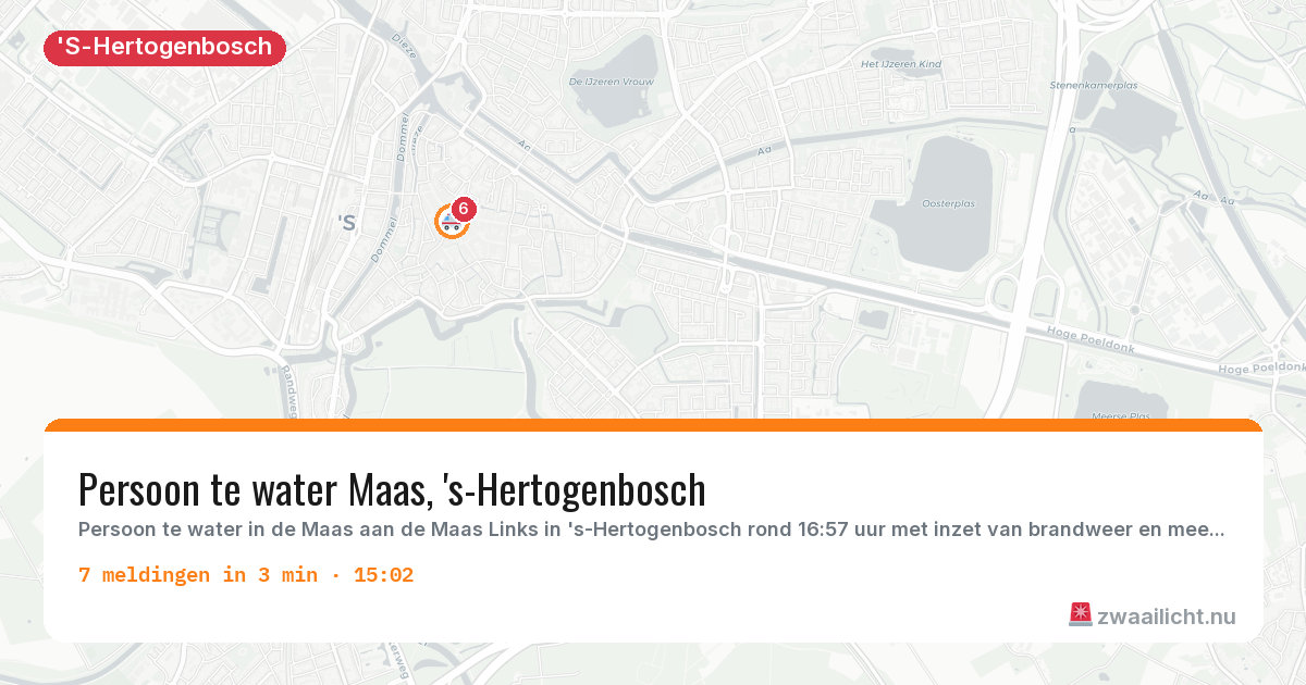 Kaart van de activiteitspiek bij 'S-Hertogenbosch