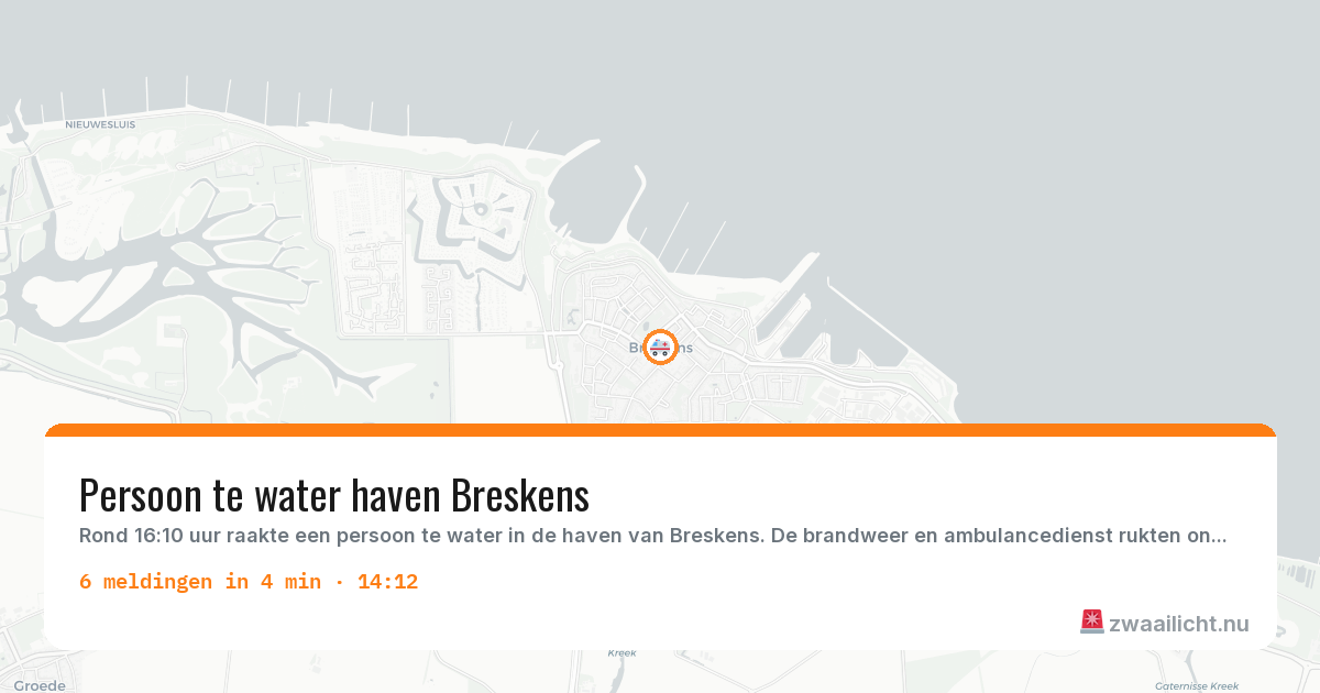 Kaart van de activiteitspiek bij Breskens