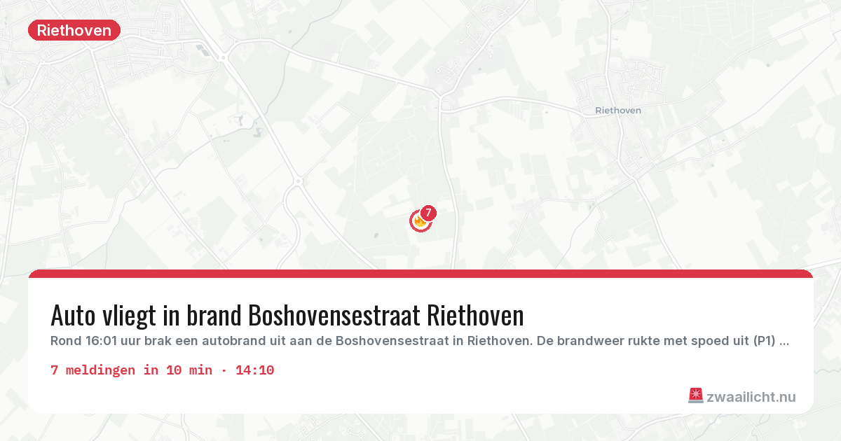 Kaart van de activiteitspiek bij Riethoven