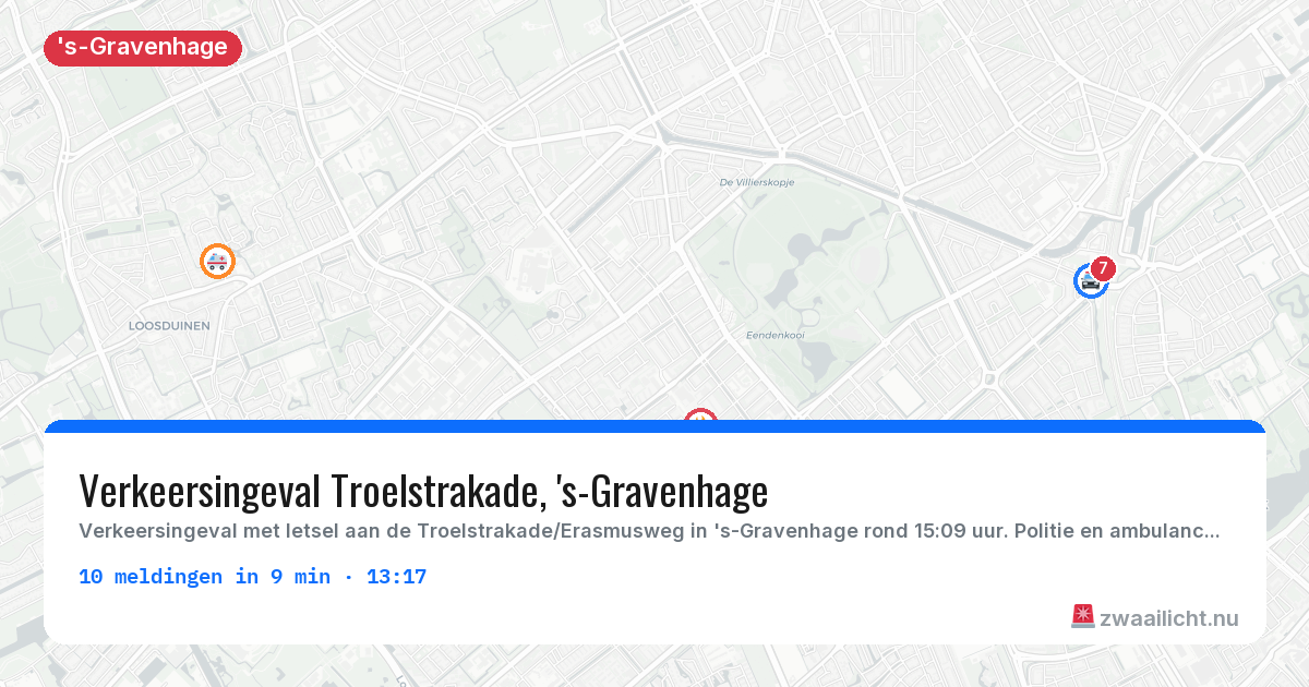 Kaart van de activiteitspiek bij 's-Gravenhage