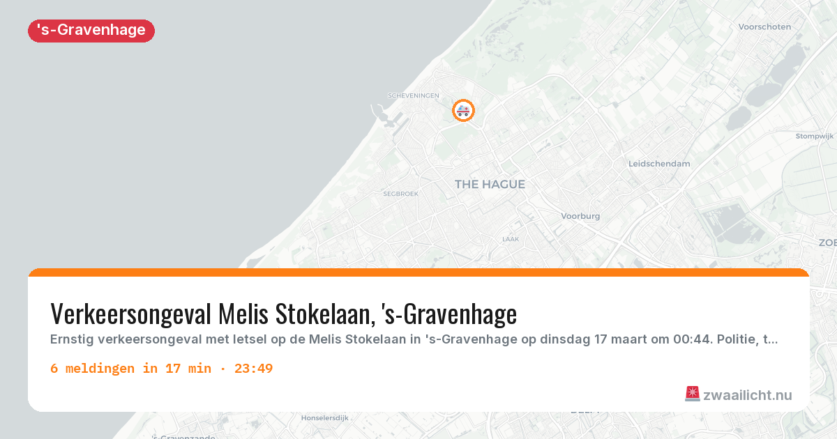 Kaart van de activiteitspiek bij 's-Gravenhage