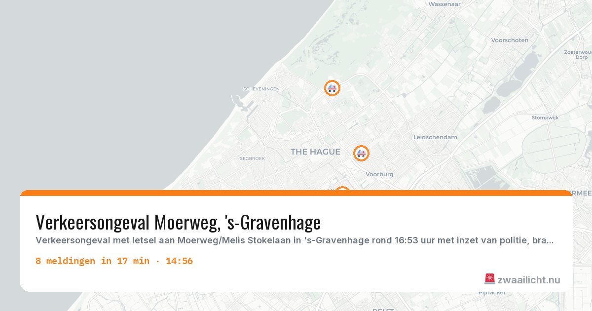 Kaart van de activiteitspiek bij 's-Gravenhage
