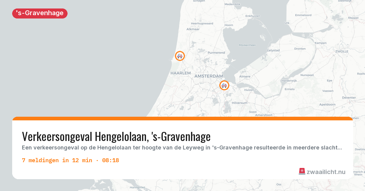 Kaart van de activiteitspiek bij 's-Gravenhage