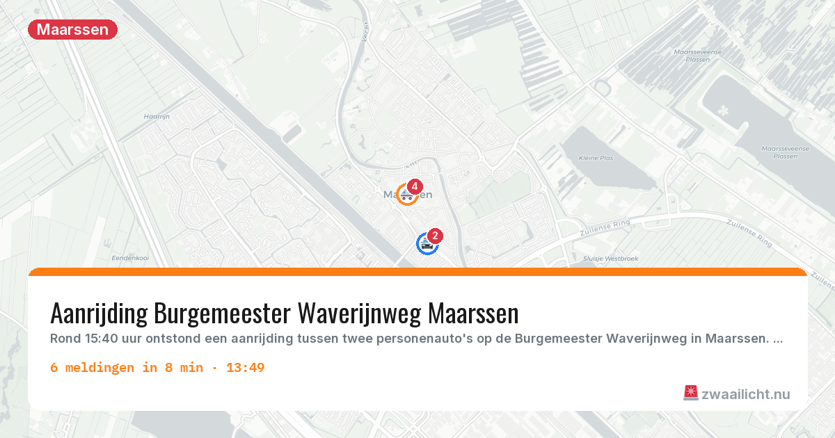 Kaart van de activiteitspiek bij Maarssen