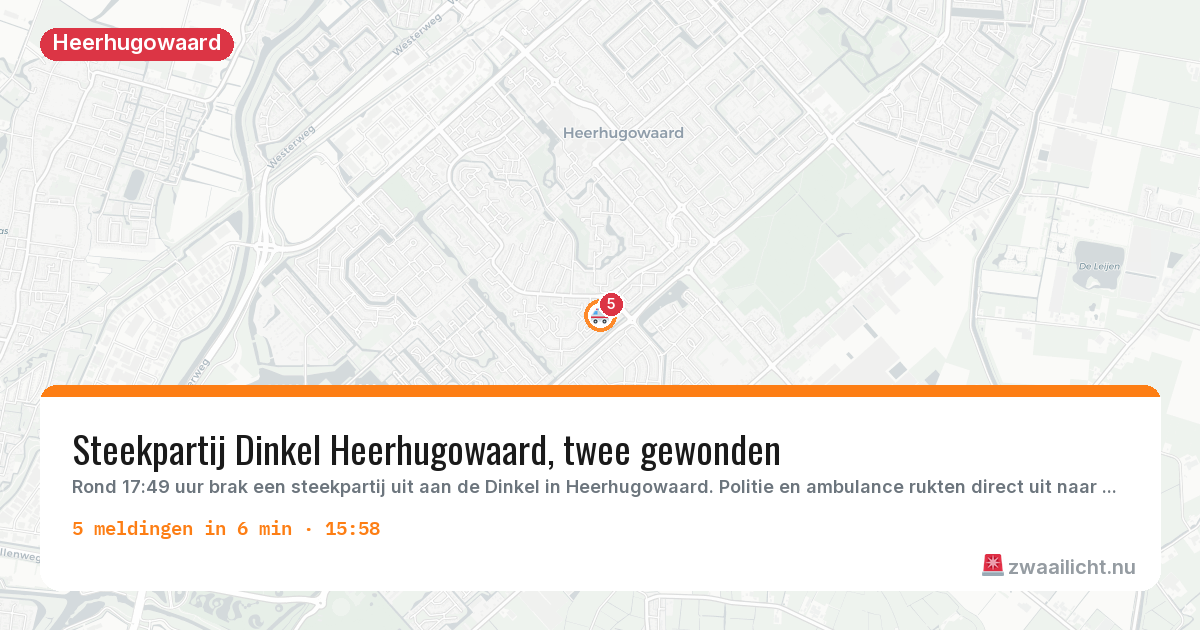 Kaart van de activiteitspiek bij Heerhugowaard