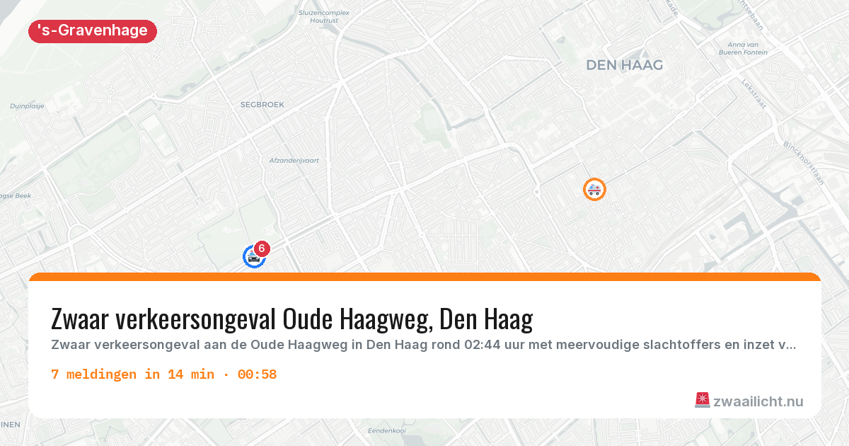 Kaart van de activiteitspiek bij 's-Gravenhage