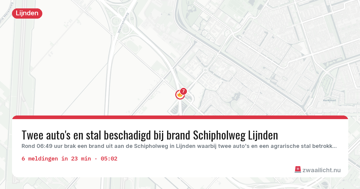 Kaart van de activiteitspiek bij Lijnden