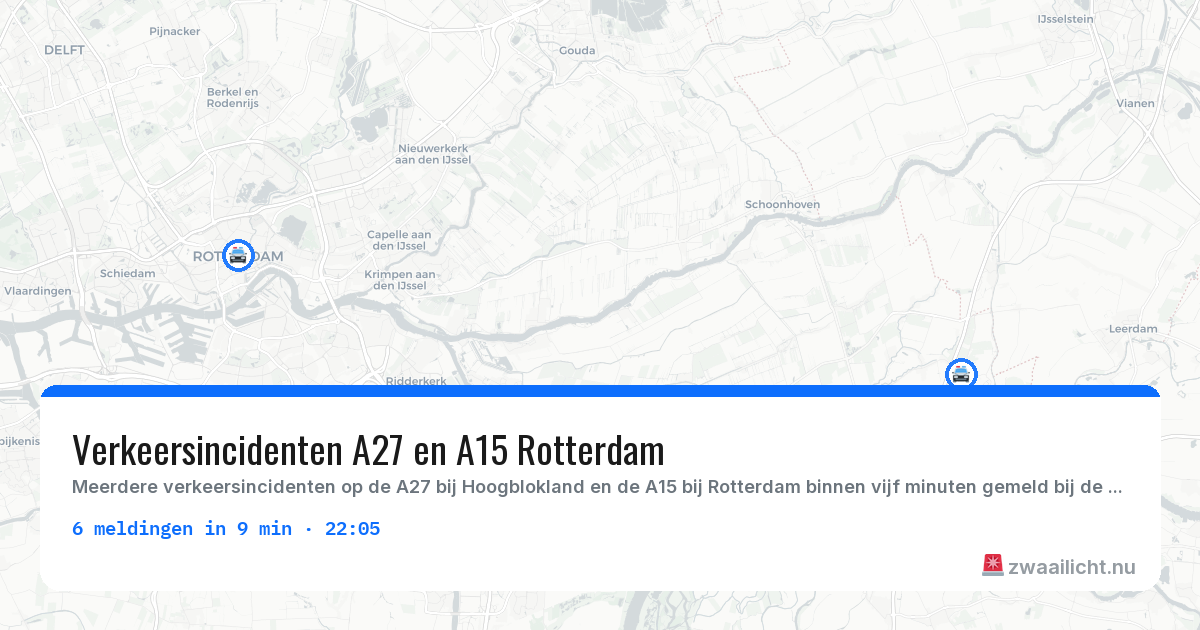 Kaart van de activiteitspiek bij Politie