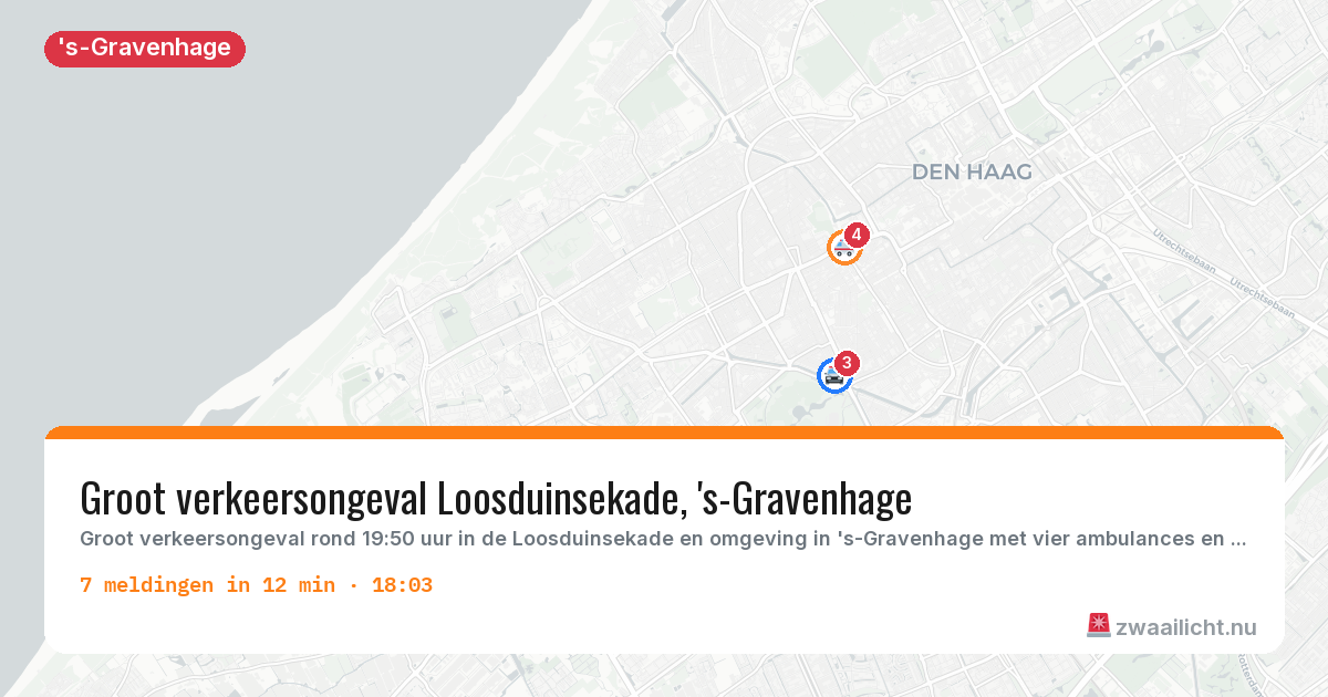 Kaart van de activiteitspiek bij 's-Gravenhage
