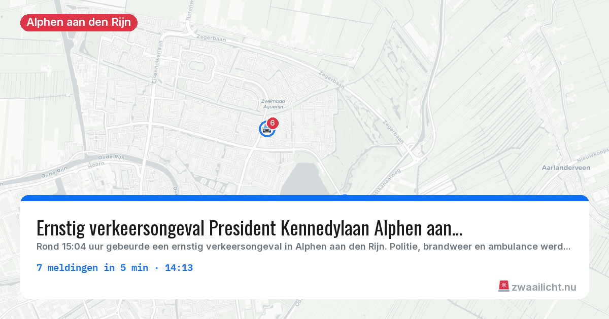Kaart van de activiteitspiek bij Alphen aan den Rijn