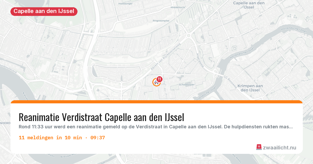 Kaart van de activiteitspiek bij Capelle aan den IJssel