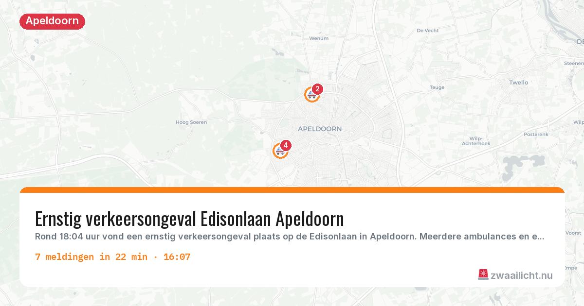 Kaart van de activiteitspiek bij Apeldoorn