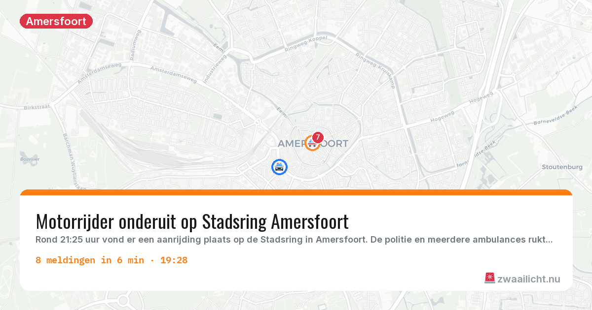 Kaart van de activiteitspiek bij Amersfoort