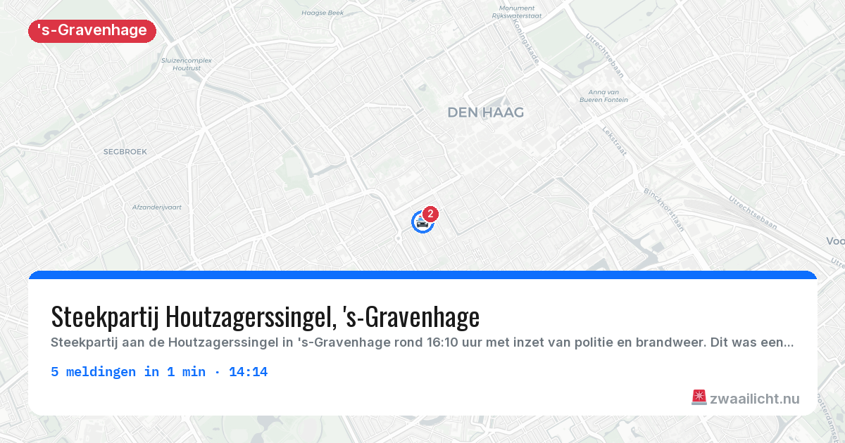 Kaart van de activiteitspiek bij 's-Gravenhage