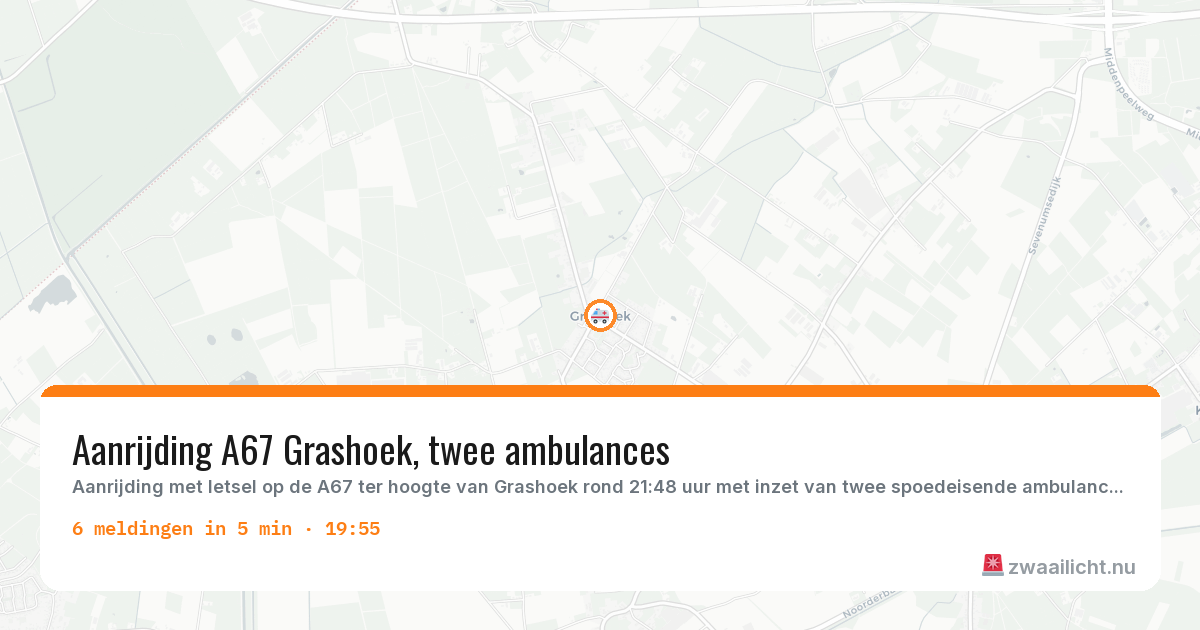 Kaart van de activiteitspiek bij Grashoek