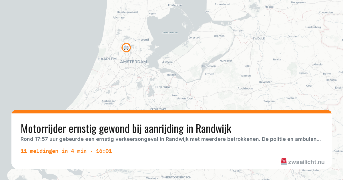 Kaart van de activiteitspiek bij Randwijk