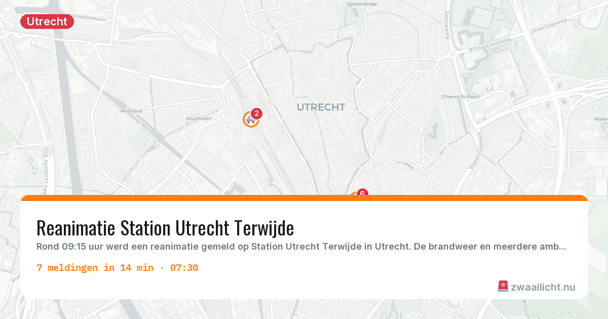 Kaart van de activiteitspiek bij Utrecht