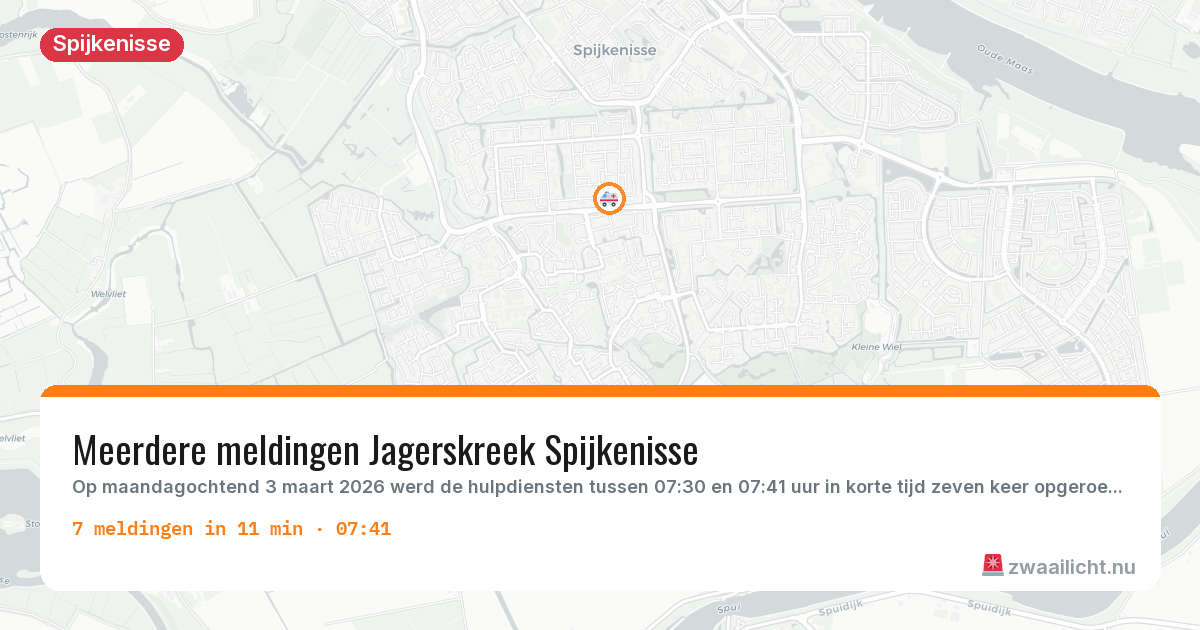 Kaart van de activiteitspiek bij Spijkenisse