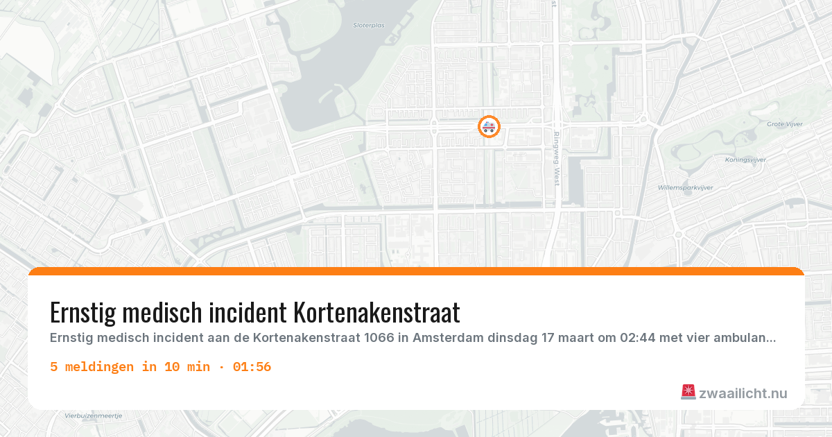 Kaart van de activiteitspiek bij Amsterdam
