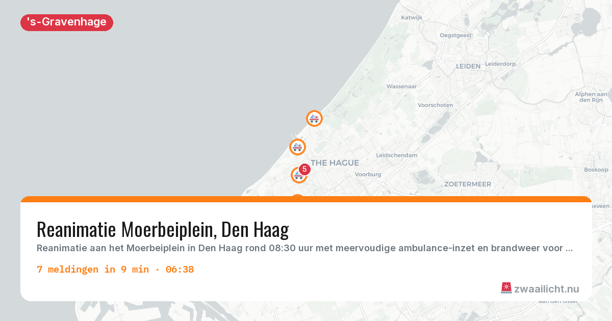 Kaart van de activiteitspiek bij 's-Gravenhage