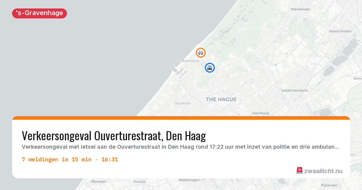 Kaart van de activiteitspiek bij 's-Gravenhage
