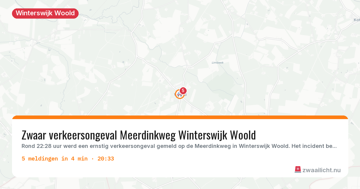 Kaart van de activiteitspiek bij Winterswijk Woold