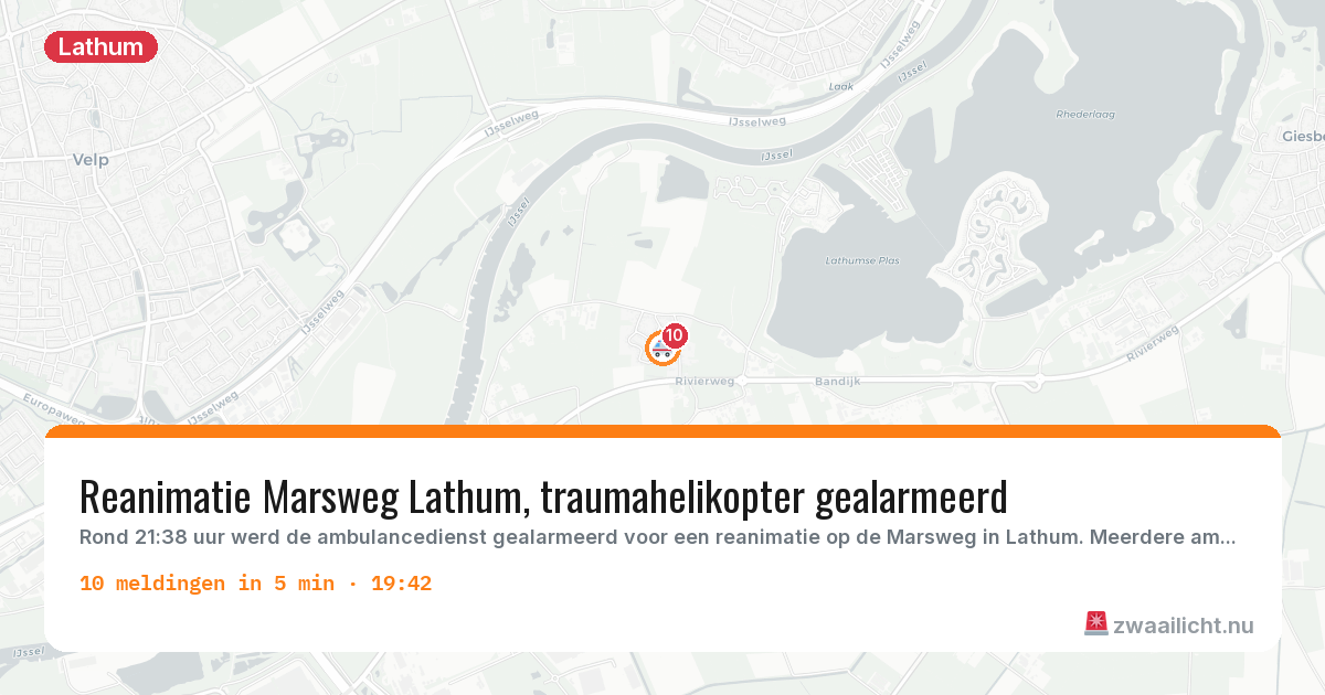 Kaart van de activiteitspiek bij Lathum