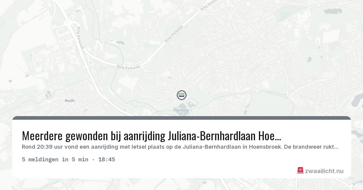 Kaart van de activiteitspiek bij Hoensbroek