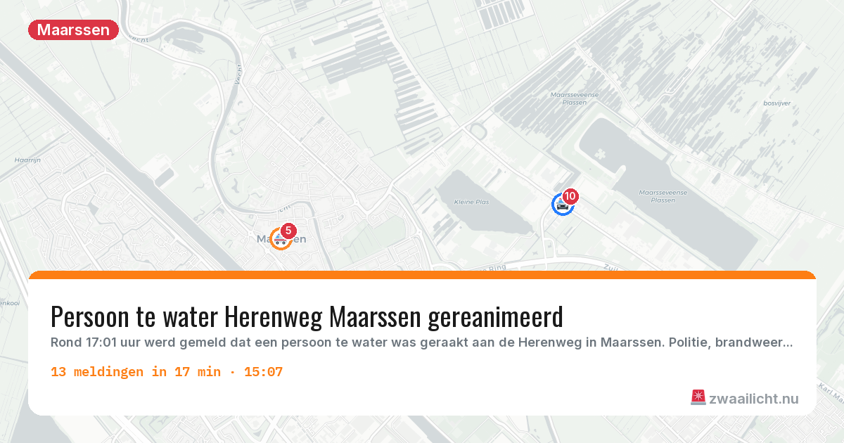 Kaart van de activiteitspiek bij Maarssen