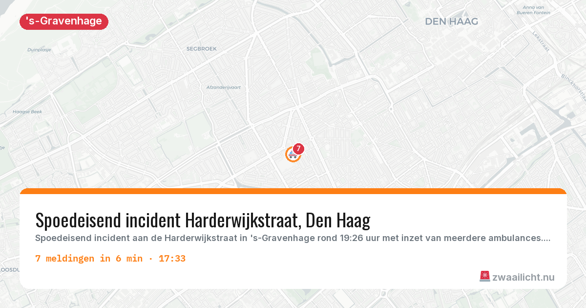 Kaart van de activiteitspiek bij 's-Gravenhage