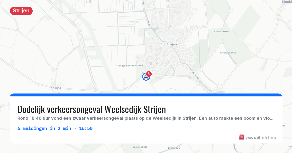 Kaart van de activiteitspiek bij Strijen