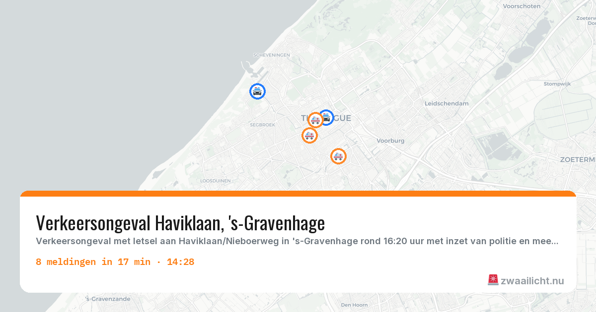 Kaart van de activiteitspiek bij 's-Gravenhage