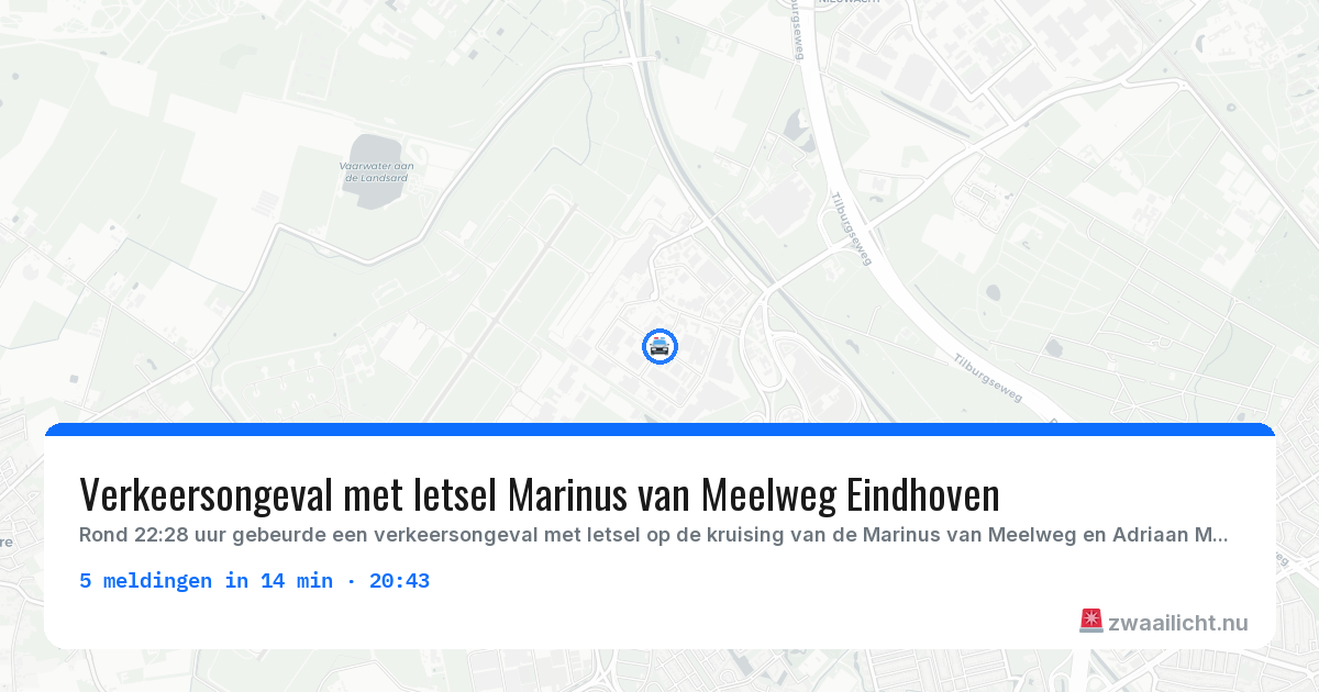 Kaart van de activiteitspiek bij Eindhoven