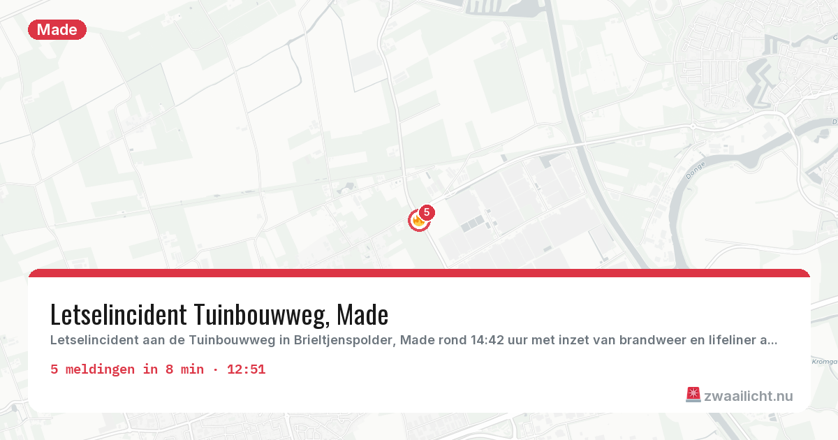 Kaart van de activiteitspiek bij Made
