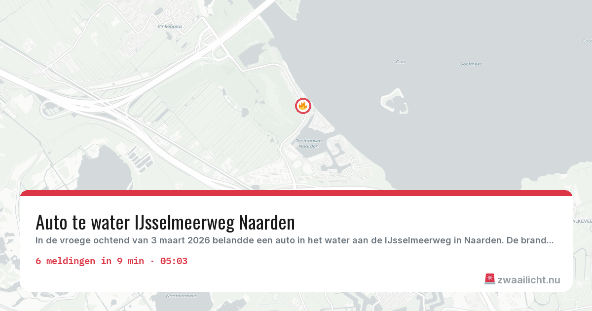 Kaart van de activiteitspiek bij Brandweer