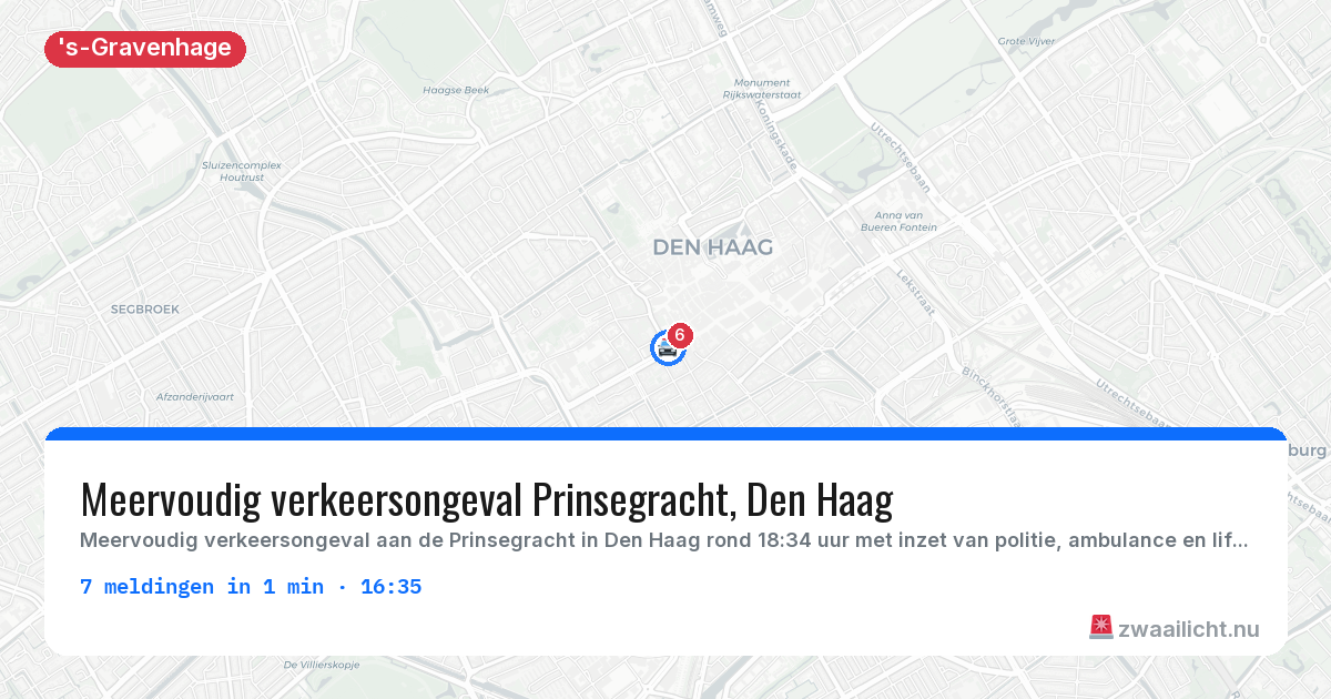 Kaart van de activiteitspiek bij 's-Gravenhage