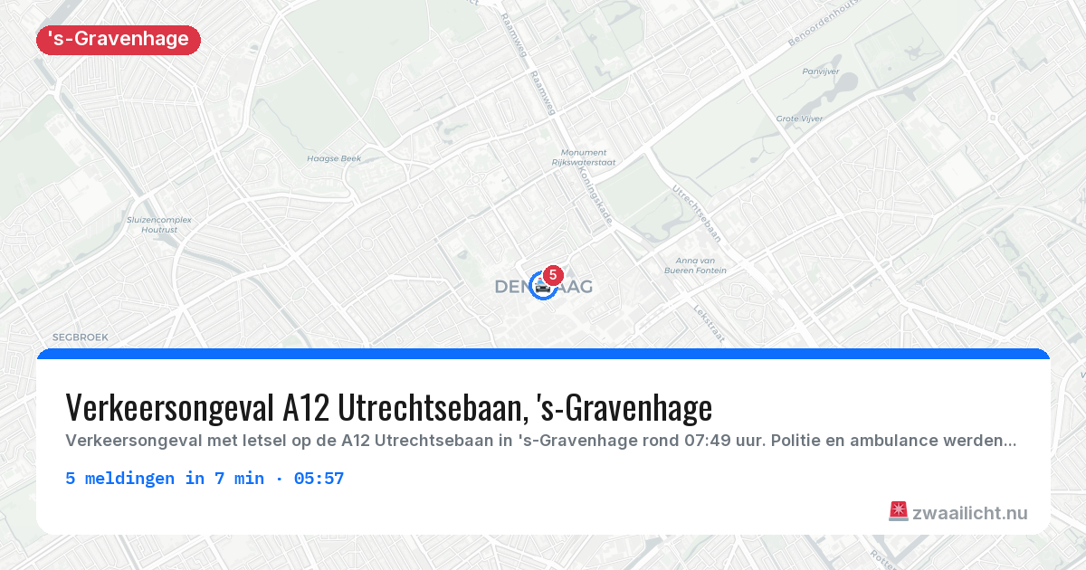 Kaart van de activiteitspiek bij 's-Gravenhage