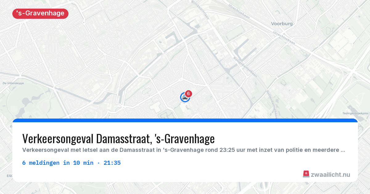 Kaart van de activiteitspiek bij 's-Gravenhage