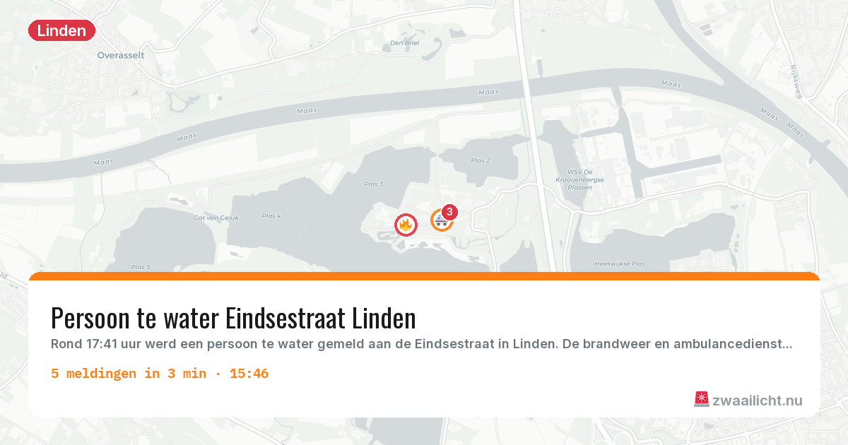 Kaart van de activiteitspiek bij Linden