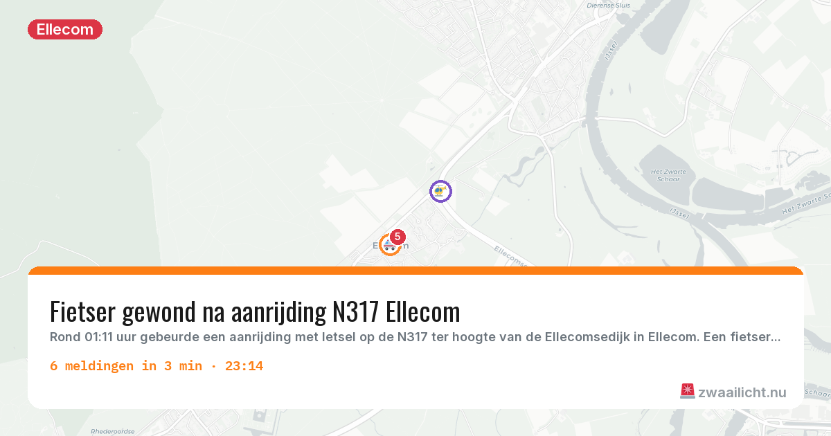 Kaart van de activiteitspiek bij Ellecom
