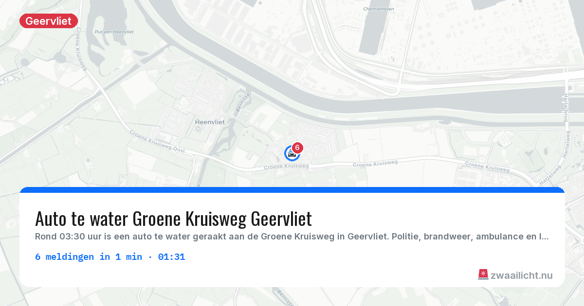 Kaart van de activiteitspiek bij Geervliet
