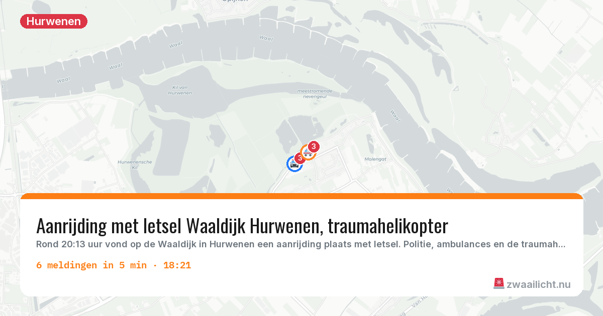 Kaart van de activiteitspiek bij Hurwenen