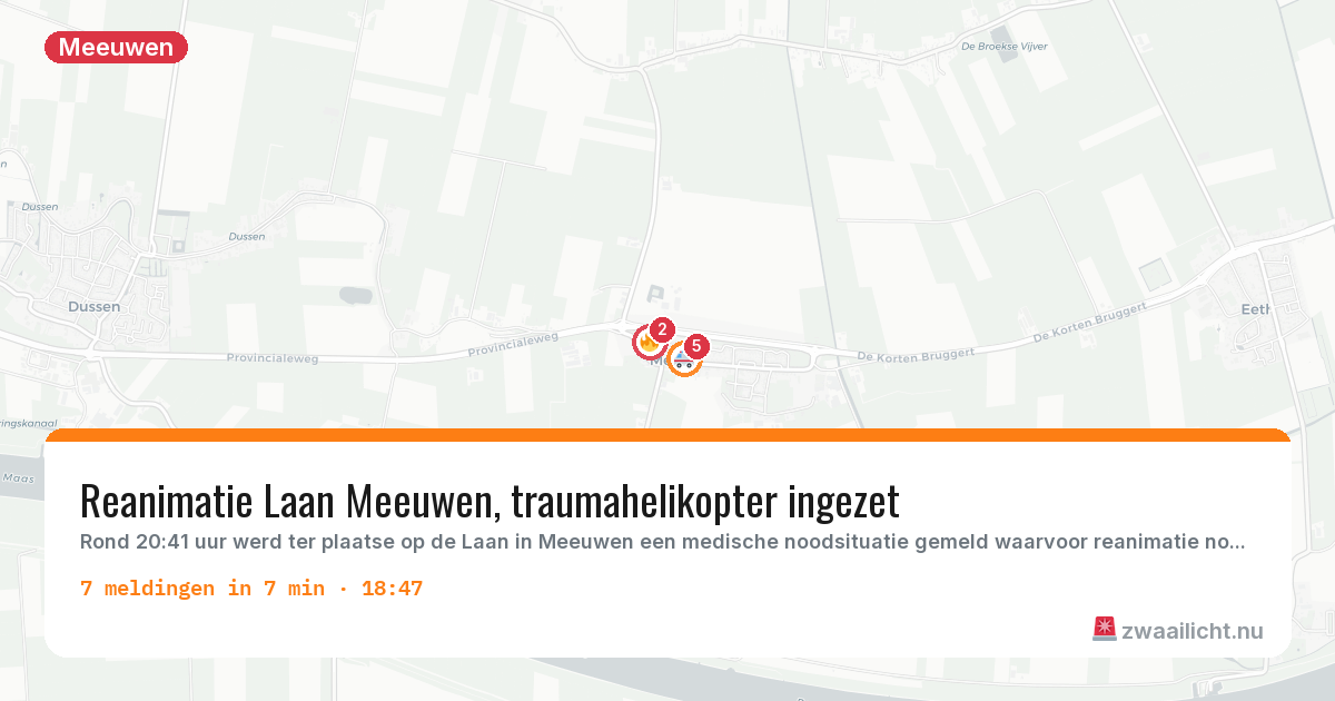 Kaart van de activiteitspiek bij Meeuwen