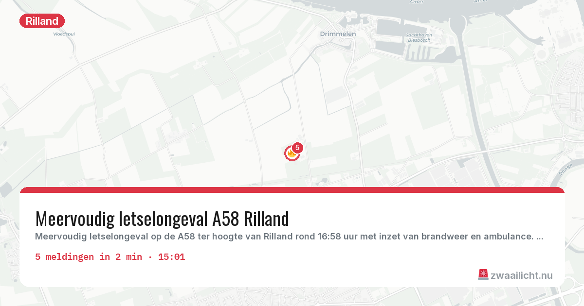 Kaart van de activiteitspiek bij Rilland